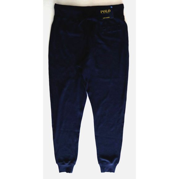Polo Ralph Lauren Men's Sz S Navy Blue Embossed Waffle Knit Jogger Sleep Pants - Picture 1 of 7